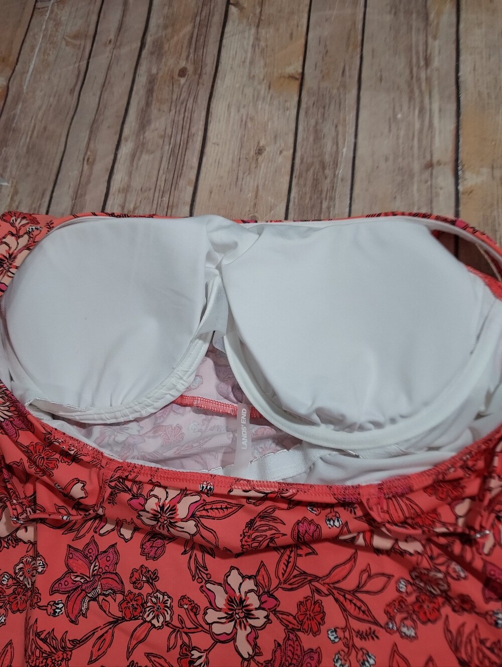 Lands End Floral Print Tankini Top 16 - Picture 6 of 10